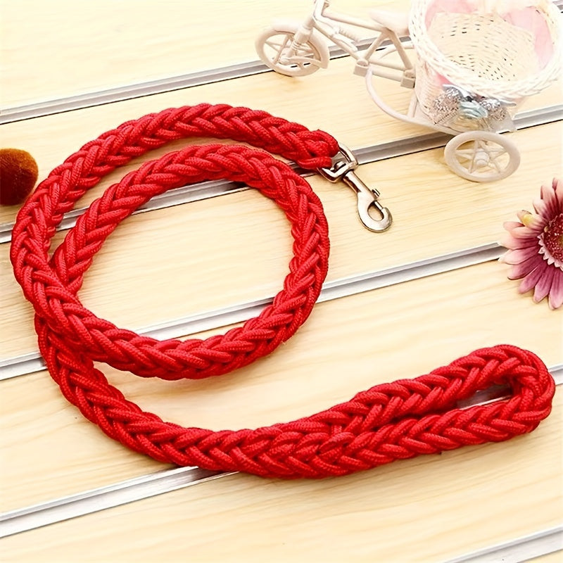 Durable braided dog leash for effective training and comfortable walking.