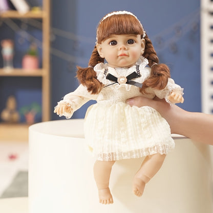 35.56 cm BeBe Reborn Youngsters Doll with soft vinyl skin and fashion clothes, in a DIY movie theme, light brown by AKODEERD.