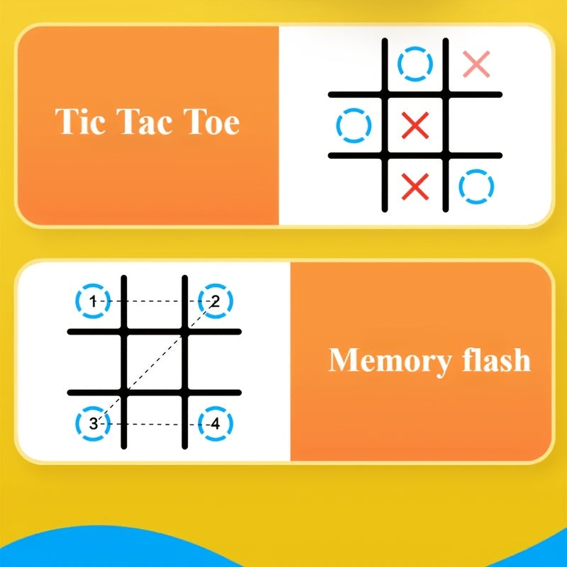 Portable tic-tac-toe game for beginners, suitable for ages 6+, ideal for travel and family gatherings.