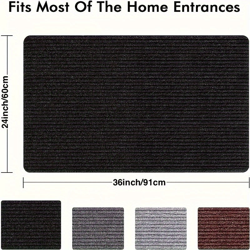 Ultra-absorbent 1pc door mat with non-slip backing - Long-lasting and machine washable to combat dust, water, and sand - Ideal for main entrances, back doors, bedrooms, kitchens, and offices.