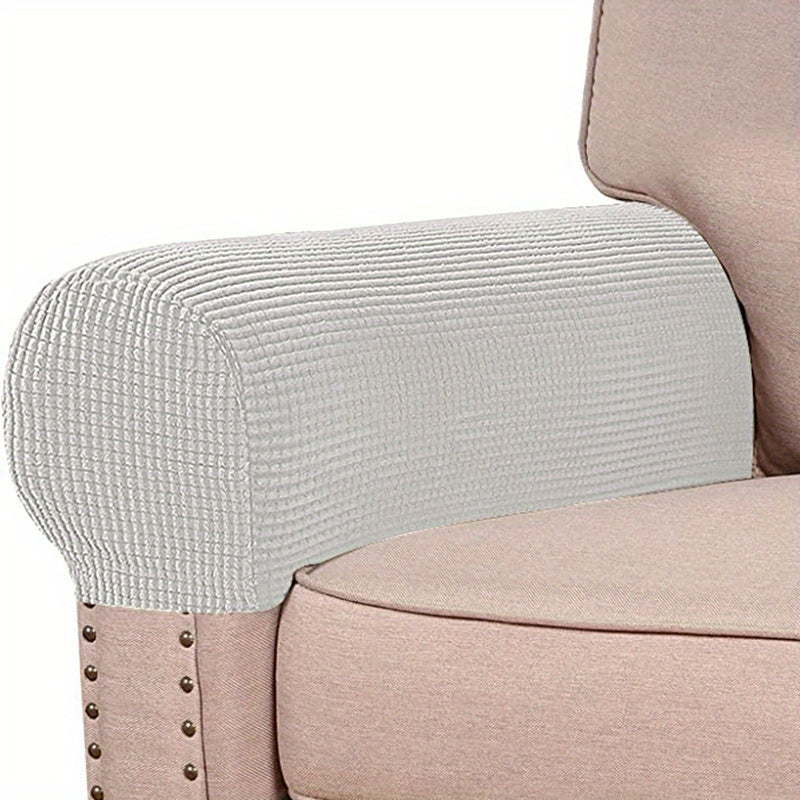 2pcs Spandex Armchair Slipcovers with Stretch Armrest Covers for Chairs and Couches. Non-slip Sofa Cover Furniture Protector for Home Decor.