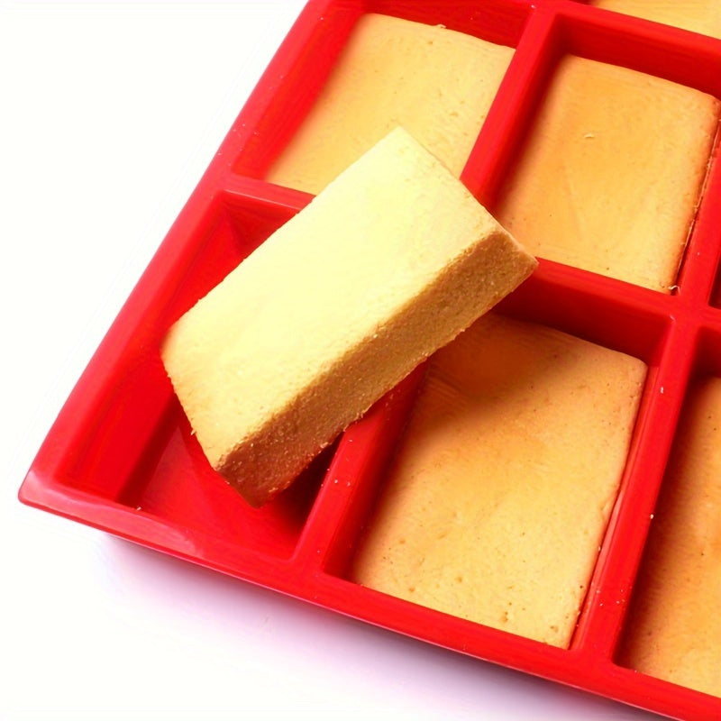 One-piece set of silicone mini baking tray includes a non-stick mini bread pan and a 9-cavity silicone bread baking mold. Perfect for creating mini bread cakes, bread, and meat dishes.