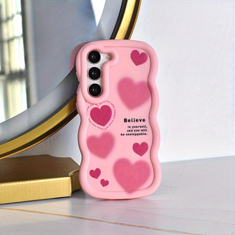 Samsung mobile phone case for various models in pink theme, designed for female users, trendy and stylish.