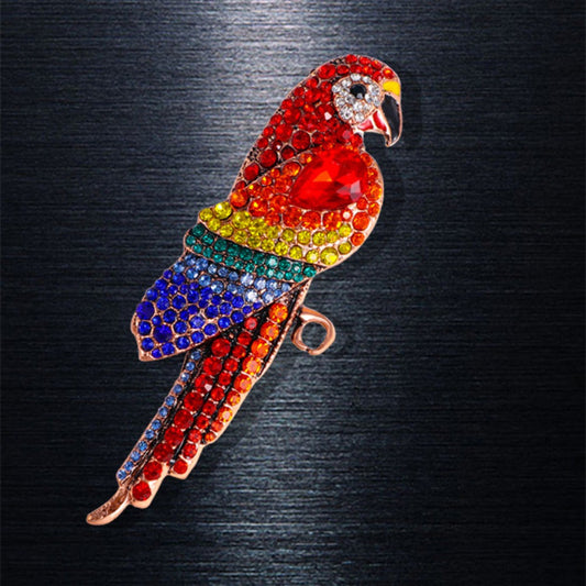 Colorful Rhinestone Parrot Brooch - Fashion Animal Pin for Men and Women, Perfect Suit Coat Accessory, Stylish Exaggerated Jewelry Piece