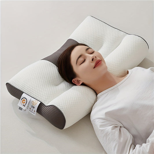 Blue Ergonomic 4D Cervical Support Pillow - Anti-Snore, Long-Lasting & Machine Washable for Every Season - Perfect for Dorms and Home Settings