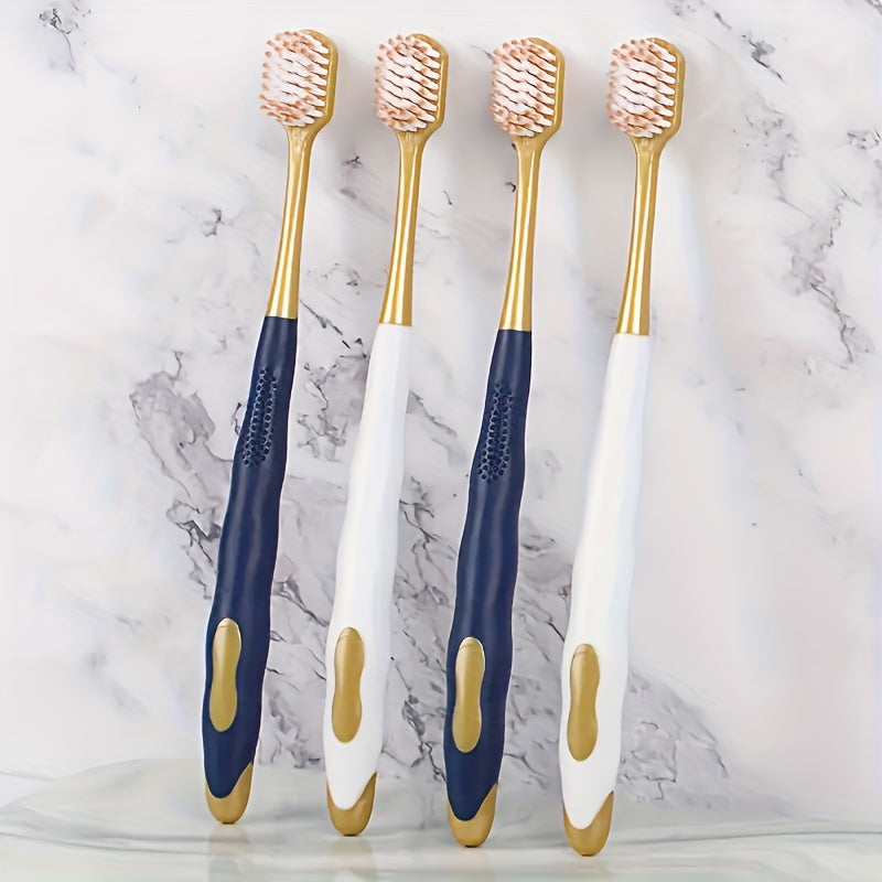 6-Pack of soft bristle toothbrushes for adults promotes gum health and removes plaque effectively.