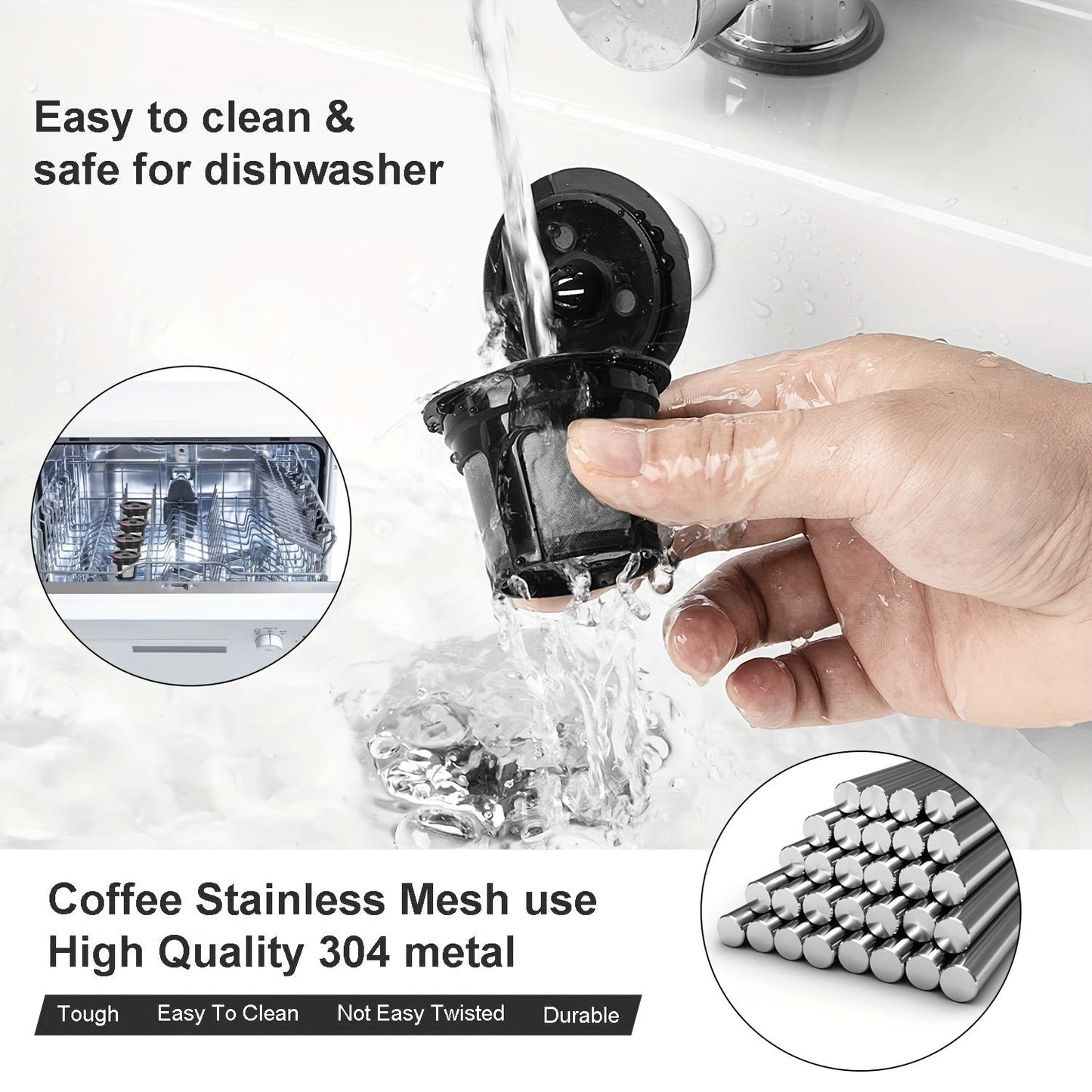 Refillable Reusable K Cups for Keurig, Compatible with Keurig 2.0 and 1.0, BPA-Free