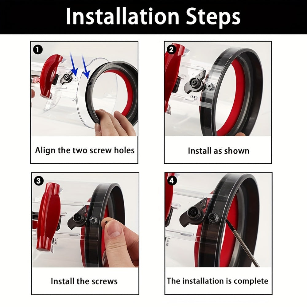 Replacement Dust Bin Upper Sealing Ring for V10 and SV12 - Compatible Vacuum Part with Screwdriver Included. Non-Electric Plastic Seal Accessory designed for V12 Detect Slim and V12 Digital Slim Cleaner.