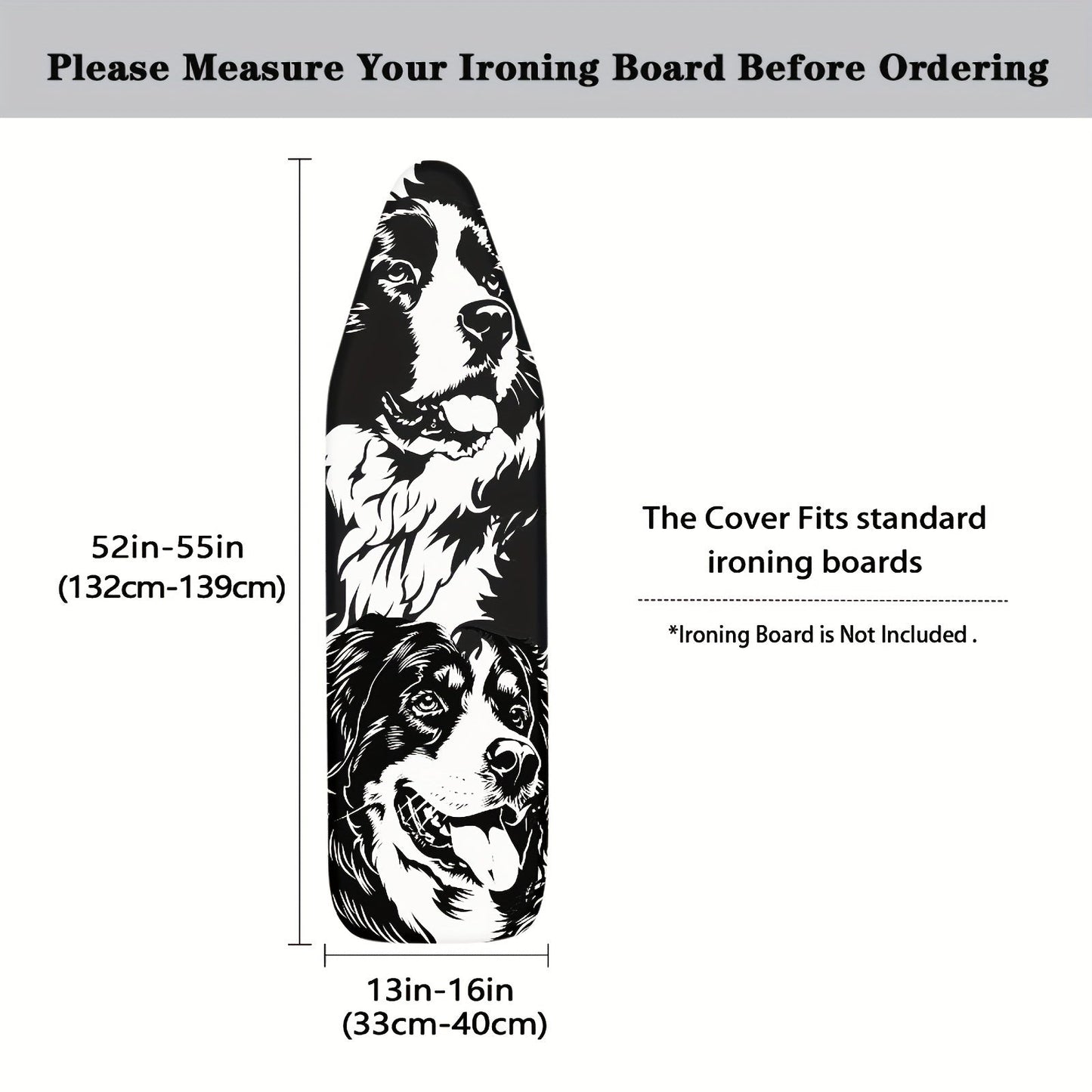 Iron your clothes with ease using the Bernese Mountain Dog Print Ironing Board Cover with Pad. This set includes 1 piece with an elastic edge for easy installation. No electricity needed, these non-electric essentials make ironing a breeze.