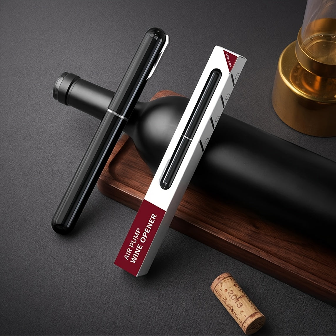 Modern red wine bottle opener with vacuum pump - keeps wine fresh, great for home, restaurants, and bars - perfect gift for holidays.