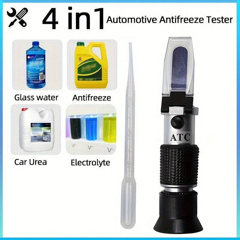 1pc Digital 4-in-1 Automotive Refractometer: Battery-Free Handheld Tester for Urea, Antifreeze, Electrolyte, and Battery Freezing Point, High-Quality Construction, Ready to Use