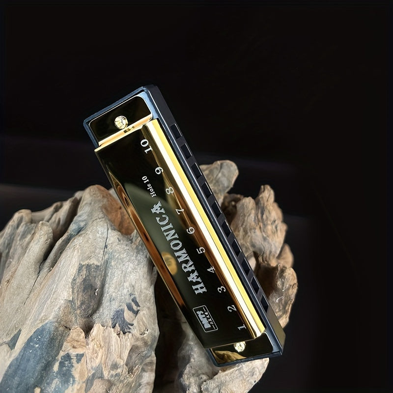 Beginner harmonica with copper core resin and 10 holes, perfect gift for teaching and playing.