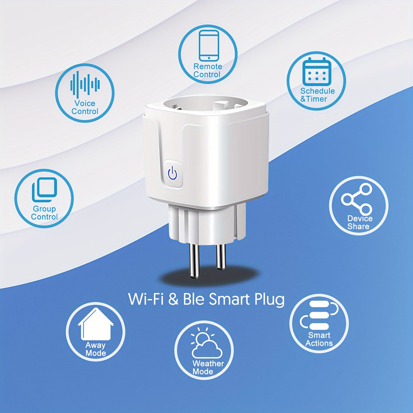 Wi-Fi Smart Plug with Energy Monitoring, Voice Control, Remote Control, Timer, Schedule, Group Control, and support for Alexa & Google.