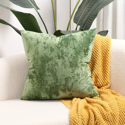 Luxurious velvet throw pillow cover with speckled texture, perfect for sofa and bed. Contemporary style with zip closure, machine washable. Made of 100% polyester.