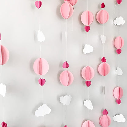 3D paper heart cloud flower decoration