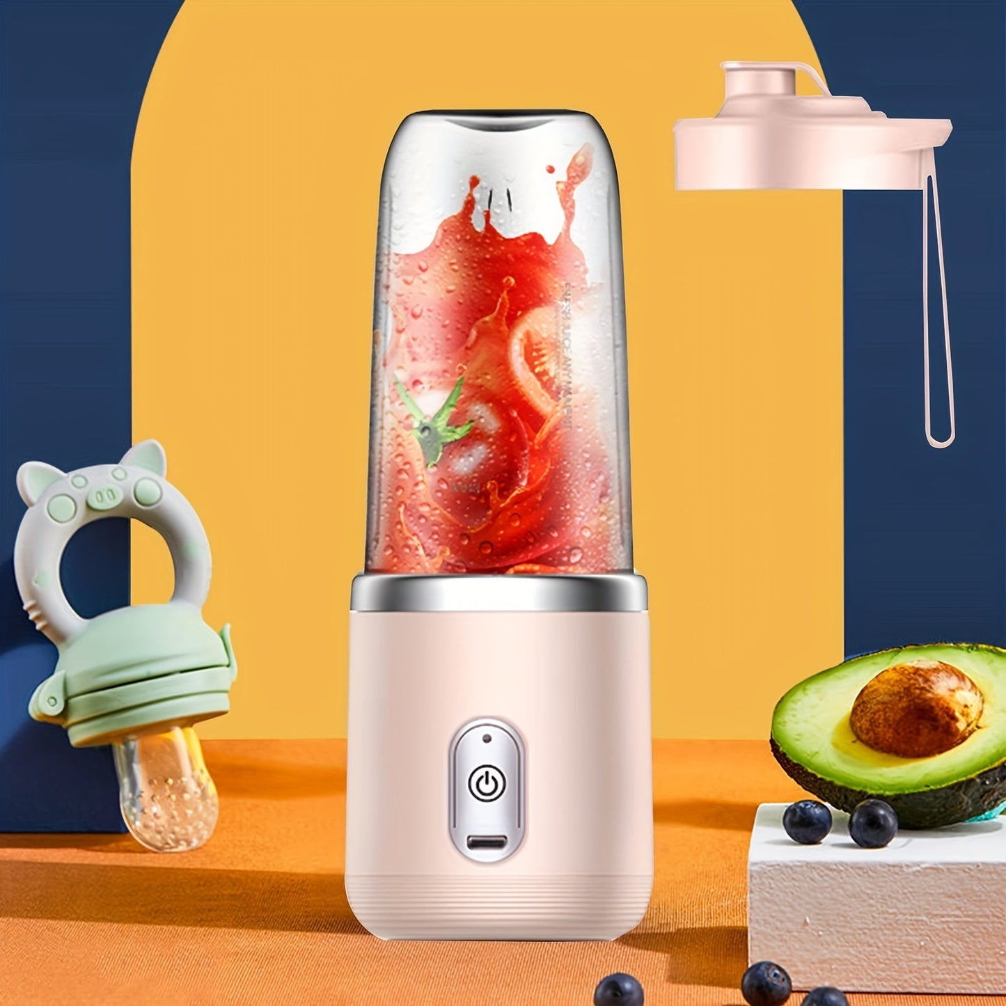 Introducing the XIZIISS Portable USB Rechargeable Juicer Cup! This compact and multifunctional smoothie maker features a 6-blade stainless steel design and includes 2 cups for added convenience. With a powerful 1200mAh lithium battery, this ice crusher