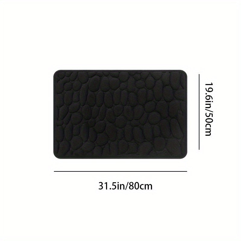 Pebble Embossed Non-Slip Bathroom Bath Mat Set with Memory Foam - Super Soft, Absorbent, and Quick-Drying Rug for Comfort and Safety. Machine Washable and Thick for a luxurious feel in your bathroom.