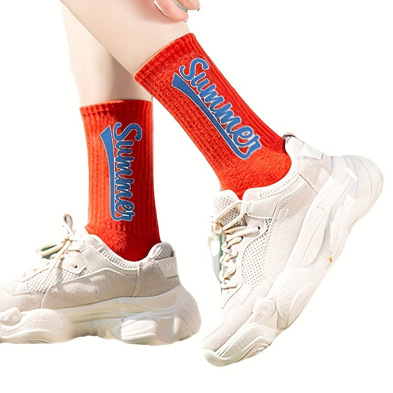 Men's athletic mid-calf socks with a polyester and spandex blend, suitable for casual wear or sports activities. Hand wash or dry clean.