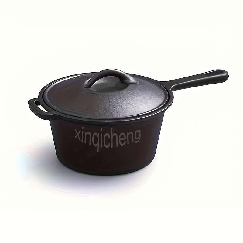 Wide-Ranging Nonstick Cast Iron Skillet with Lid - Safe for Dishwasher, Works with Gas & Induction Stoves, Ideal for Home Cooks