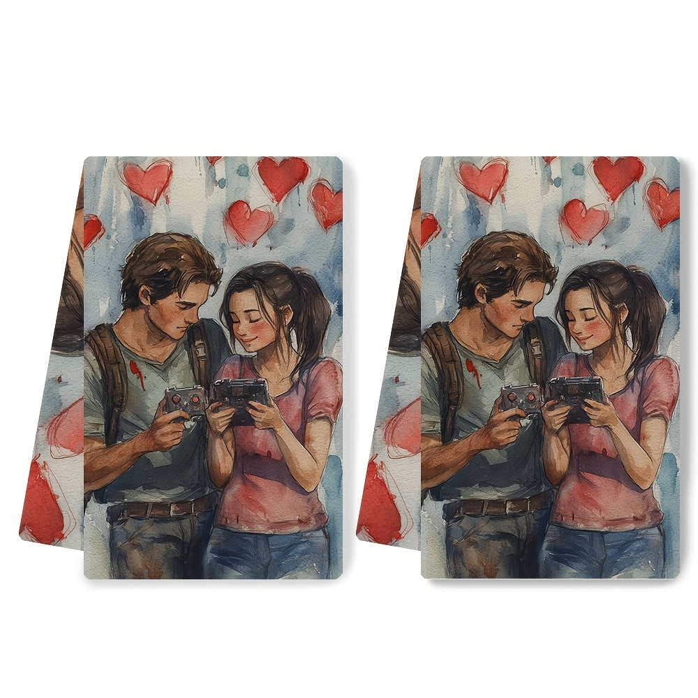 Get your hands on a pair of ultra-soft kitchen towels, specially designed for gamers this Valentine's Day. These highly absorbent dish and hand towels are perfect for holiday décor and can be easily washed in the machine. Each towel measures 40.64X60.96