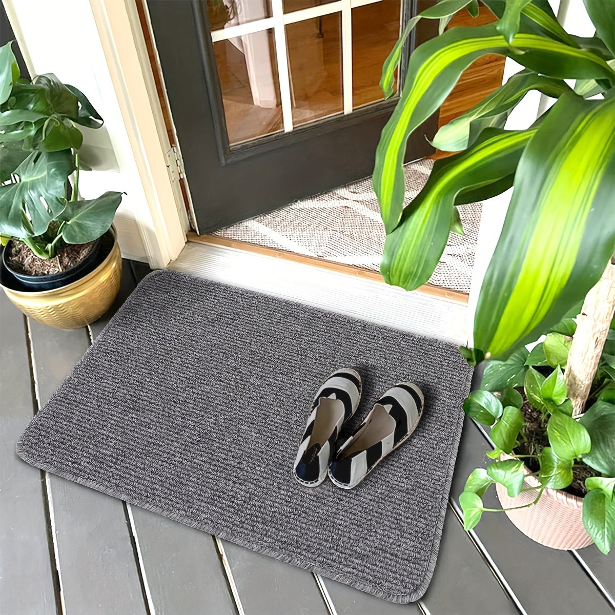 Anti-Skid Entryway Mat - Easy to Clean, Durable Low Profile Rug with Non-Slip Backing, Stain-Proof, Festive Design, Made from Polypropylene & TPR, Perfect for Keeping Your Home Clean and Safe for Pets