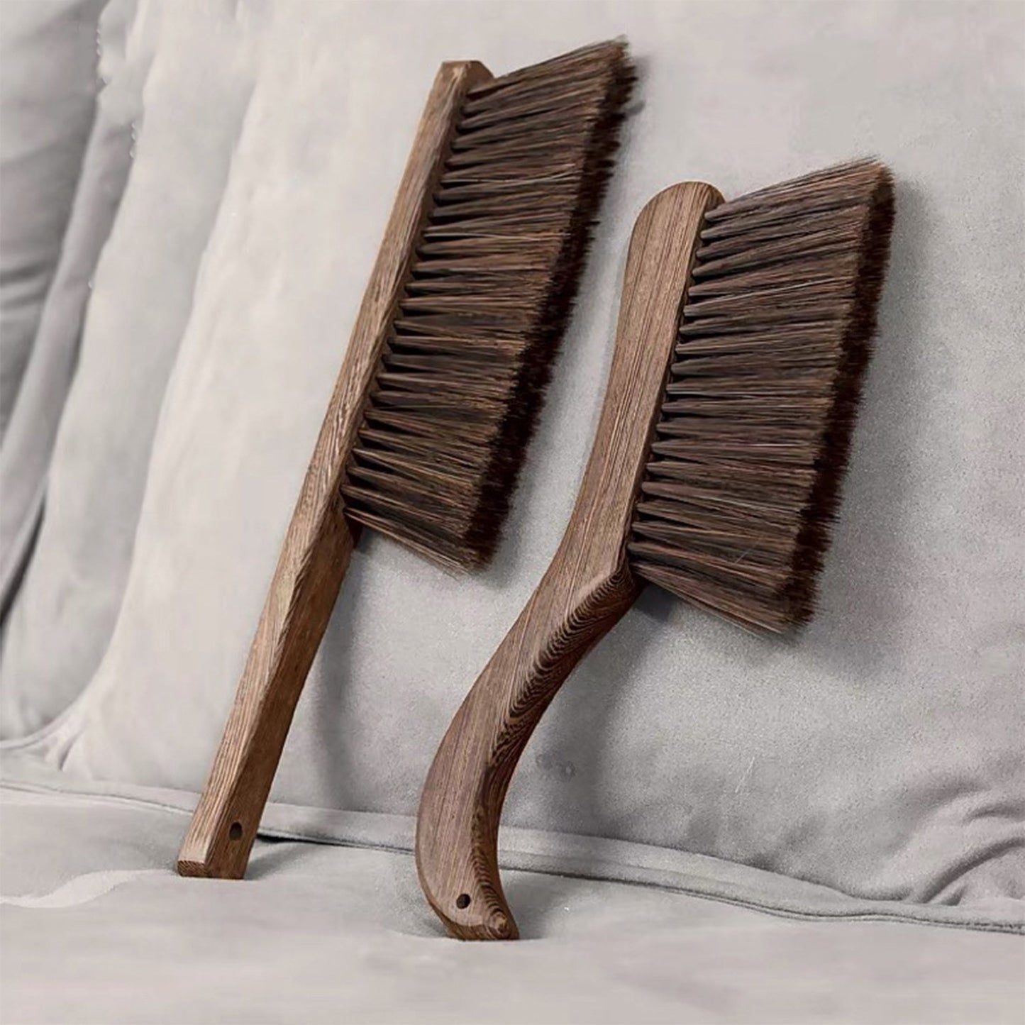 One-piece Hand Sweeping Broom Cleaning Brush - Gentle Bristle Dusting Brush for Cleaning Cars, Beds, Soil, Manuscripts, Gardens, Furniture, and Clothes with a Wooden Handle