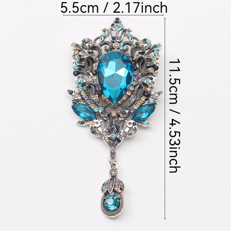 Luxurious Enamel Irregular Flower Shaped Rhinestone Brooch, Elegant Atmosphere Cutout, Stylish Pin for Women, Fashionable Gift Option