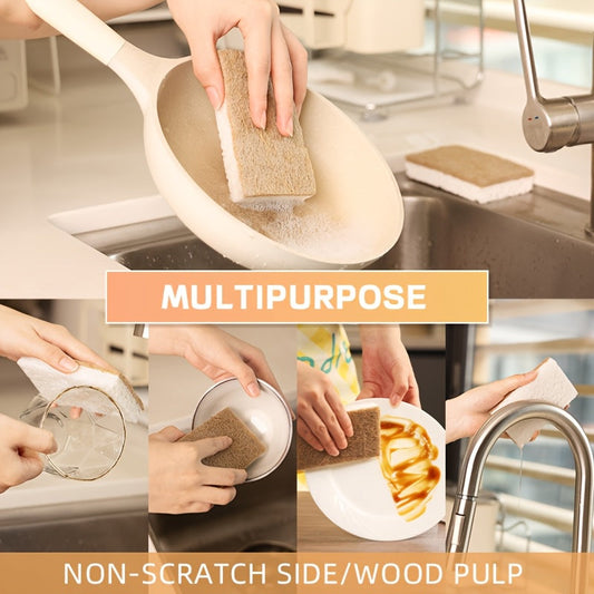 Choose Nature's Cellulose Cleaning Sponge for your dishes – the perfect dual-sided household cleaning tool. This highly absorbent and odor-free dishwashing sponge is also compostable and biodegradable, making it a great choice for cleaning utensils in