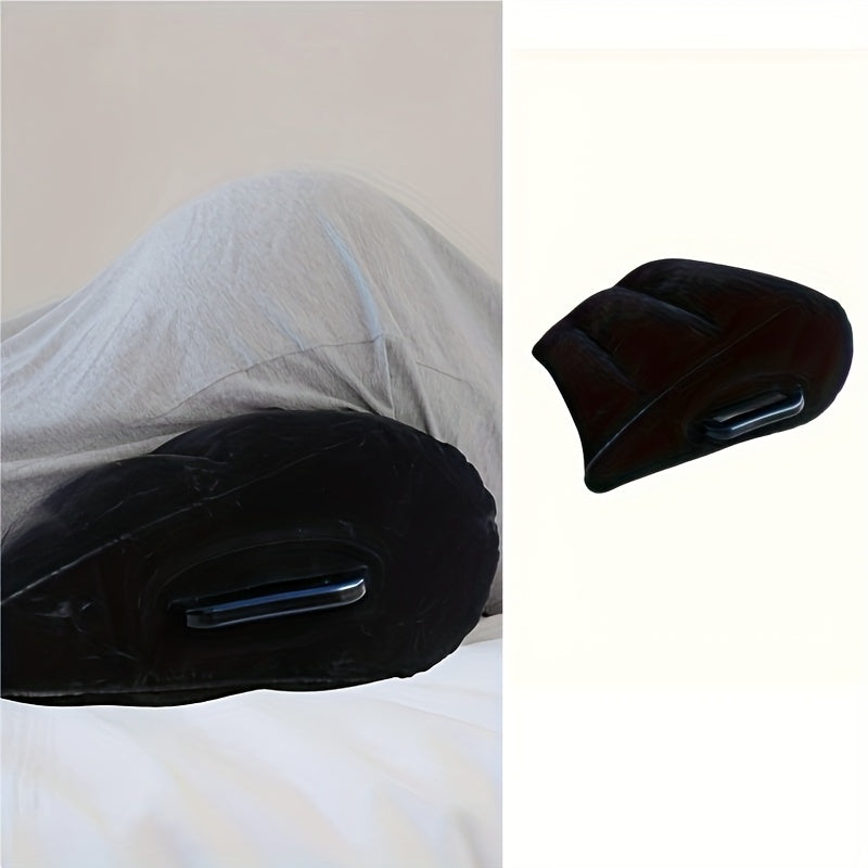 Intimate Couples' Inflatable Love Pillow - Promote Romance, Sturdy & Lightweight, Stylish Black Polyester Cover