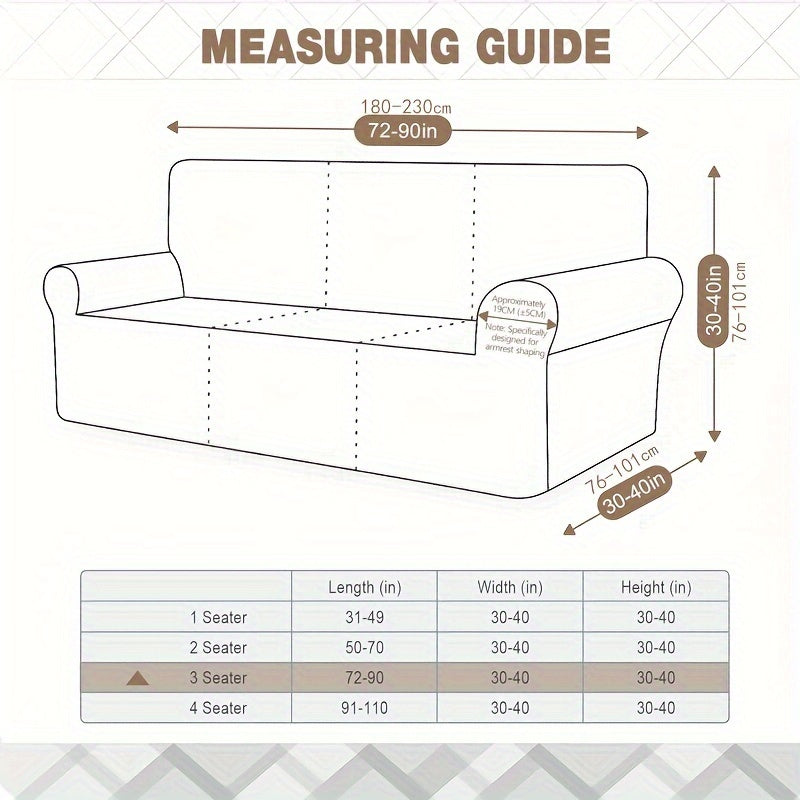 Qalinlashtirilgan Jakard Sofasi Qoplamasi 1-4 o'rinli Sofalar uchun To'liq Elastik Pastki Qoplama, Uy Hayvonlari Egalariga Ideal