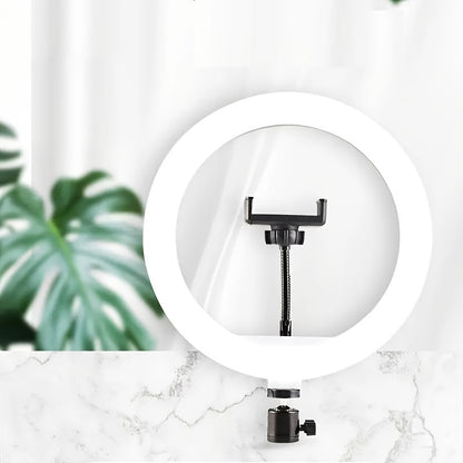 ZOMEI 25.4cm LED Selfie Ring Light with Adjustable Stand for Indoor Use, Live Streaming, Photography, Makeup, Meetings - USB-Powered, No Battery Required