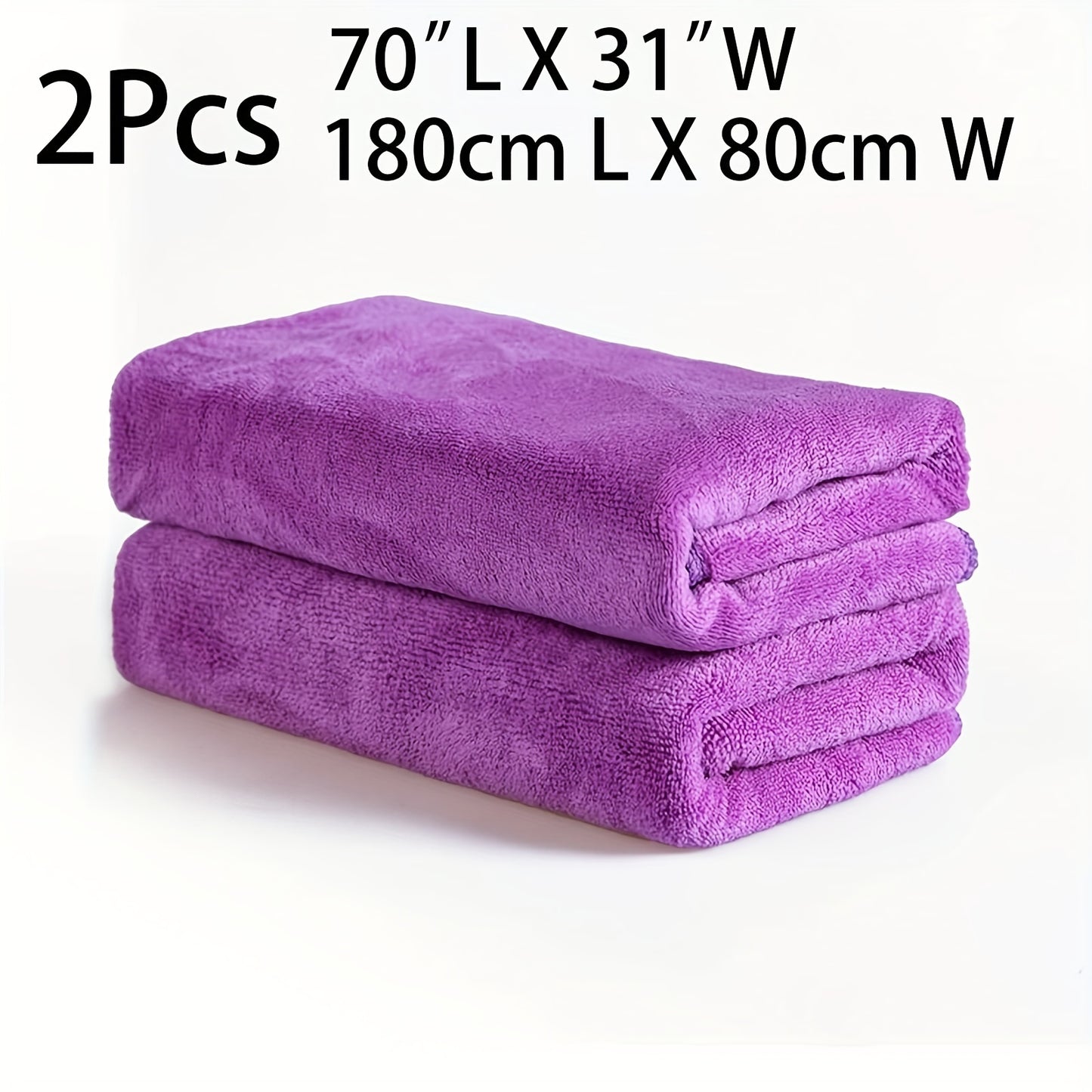 2 Ultra-Soft Microfiber Bath Towels - 76.2cm x 177.8cm, Super Absorbent & Quick Dry, Fade-Resistant for Sports, Travel, Yoga