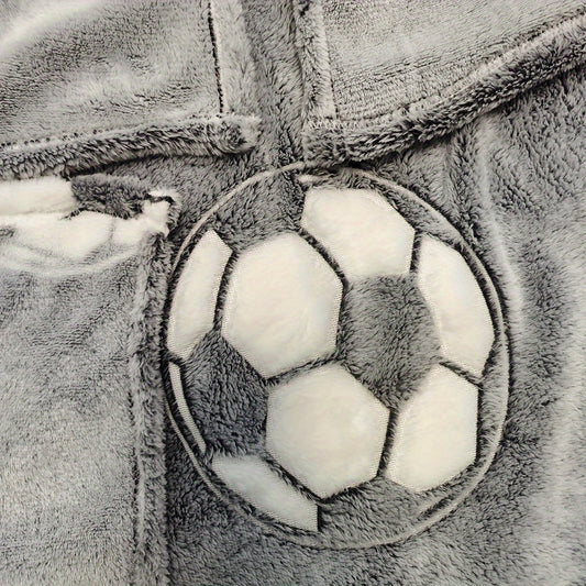 Illuminate the Night with Glow-in-the-Dark Soccer Blanket - Made with Soft, Cozy Flannel for Year-Round Comfort | Great Gift for Sports Enthusiasts | Versatile for Use on Sofa, Bed, Car, and Office