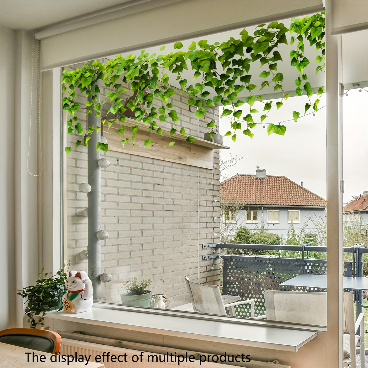 Contemporary Leaf Vine Design Electrostatic Privacy Window Film - Double-Sided Print, Reusable 5mil PVC Sticker, Perfect for Home and Bathroom Decoration (Model DJ3082-YL)