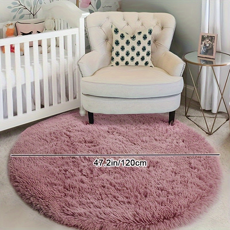 Round Large Ultra Soft Plush Rug - Non-slip and Waterproof Shaggy Throw Rug for Living Room, Bedroom, Nursery, Game Room, and Dormitory. Perfect Teenage Room Decoration - Room Decor (10.16cmX10.16cm)