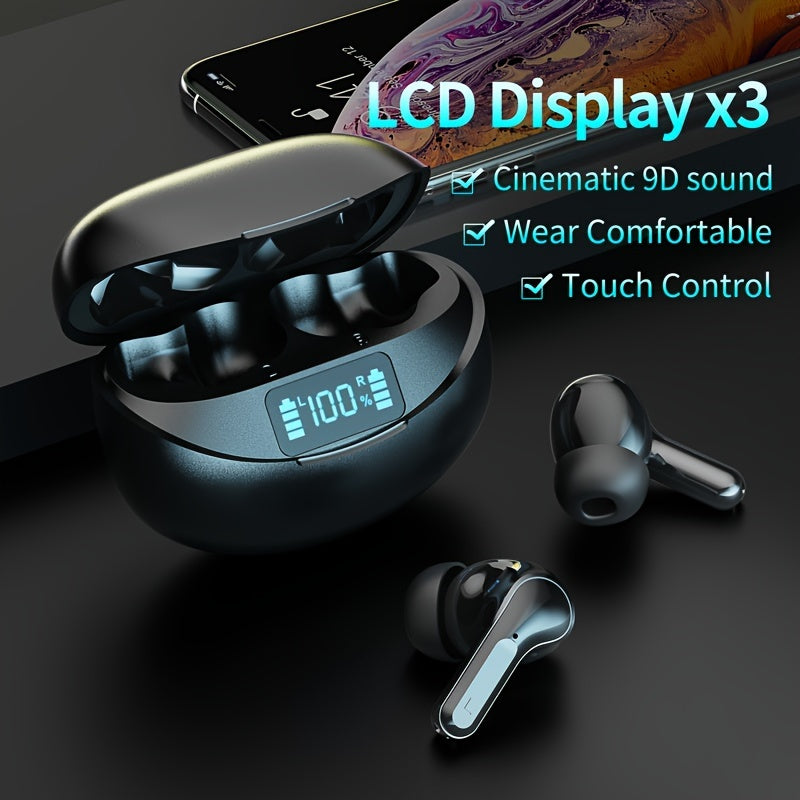 TWS Noise Cancelling Earbuds with Touch Control and LED Charging Case