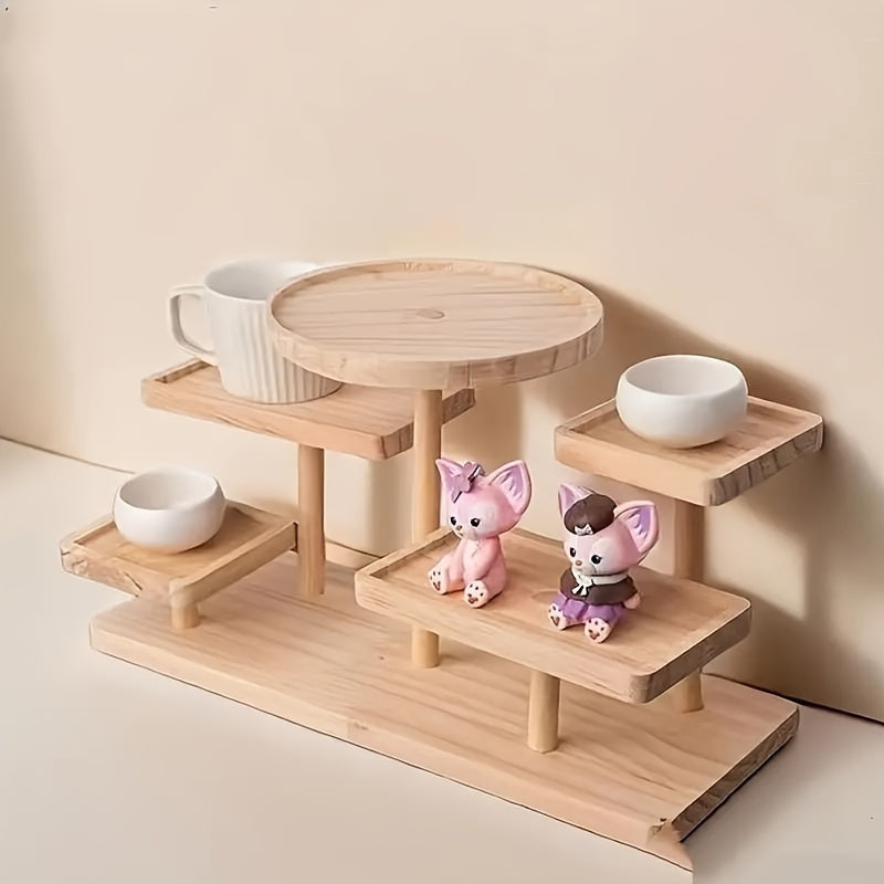 Stylish wooden stand for plants, snacks, and decor. Ideal for home, office, or dorm.