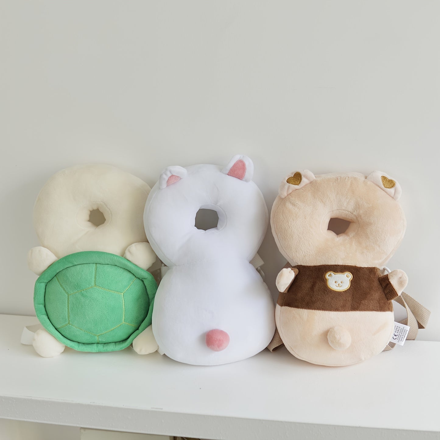 Soft Polyester Dearchuu & Carrier Pillow - Korean Keepsake Collection with Mixed Colors, featuring Crawling Turtle Rabbit and Walking Kit designs