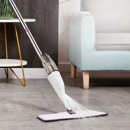 The Self-Cleaning Spray Mop is a convenient solution for hands-free washing. It can be used as a dual-use wet and dry flat mop for the living room. This lazy mop makes water dispensing easy and hassle-free.