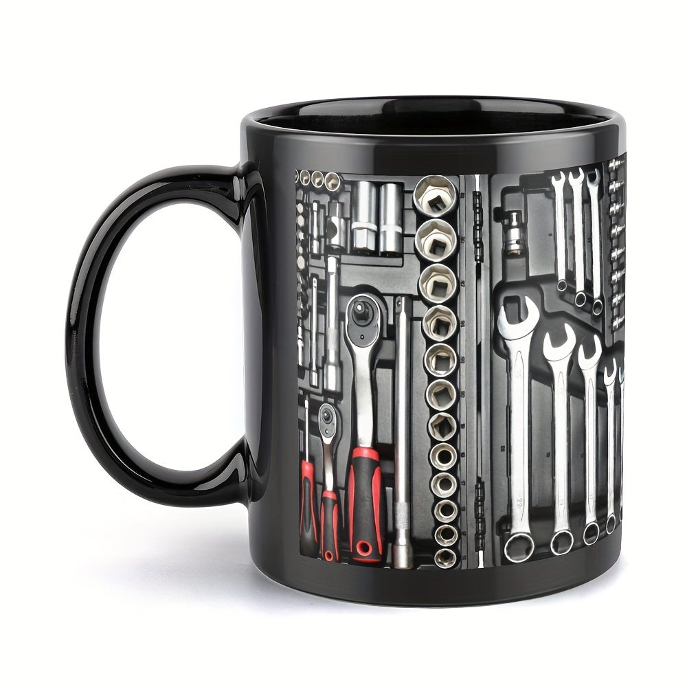 One 11oz Toolbox coffee mug, suitable for restaurants and cafes; can be a funny, motivational, inspirational birthday or party gift. Ideal for holiday decor and gifts.