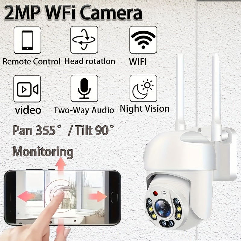 High Definition 1080P WiFi Security Camera - Wireless Home Surveillance Camera with Full-Color Night Vision, Two-Way Audio, and Motion Detection for Monitoring Youngsters, Elderly, and Pets - USB Powered, Batteries Not Included - Ideal Christmas present