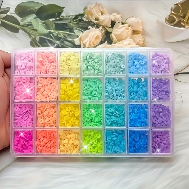 Make your own jewelry with this DIY bracelet making kit, which includes 1 box of colorful pottery clay slice beads in a 10/15/28 grid format. Perfect for creating unique bracelets, necklaces, and earrings.