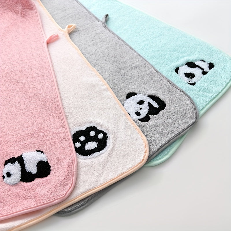 Soft and absorbent panda towel set with coral velvet material - ideal for adults for face and body washing and bathroom use.