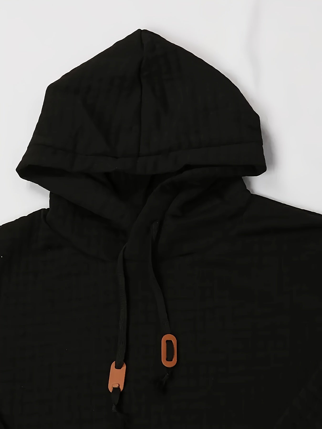 Solid Textured Hoodie for Big & Tall Men