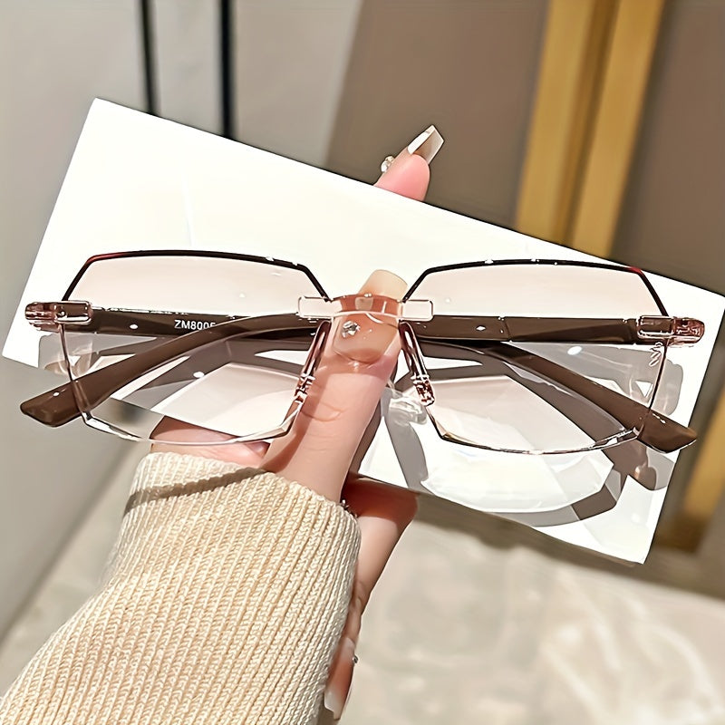 3 pairs of unframed reading glasses with a comfortable and lightweight design, rectangular edge-cut style, and a dioptric power ranging from +1.0 to +4.0 - easy to wear.