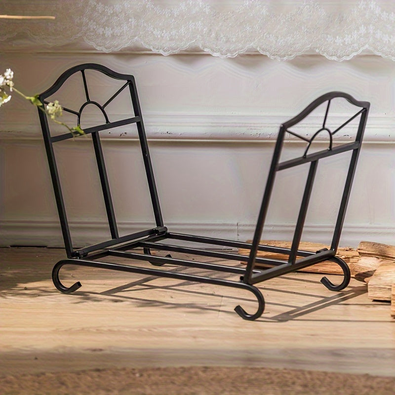 Decorate your indoor space with this stylish American-style iron fireplace log holder, perfect for storing firewood.