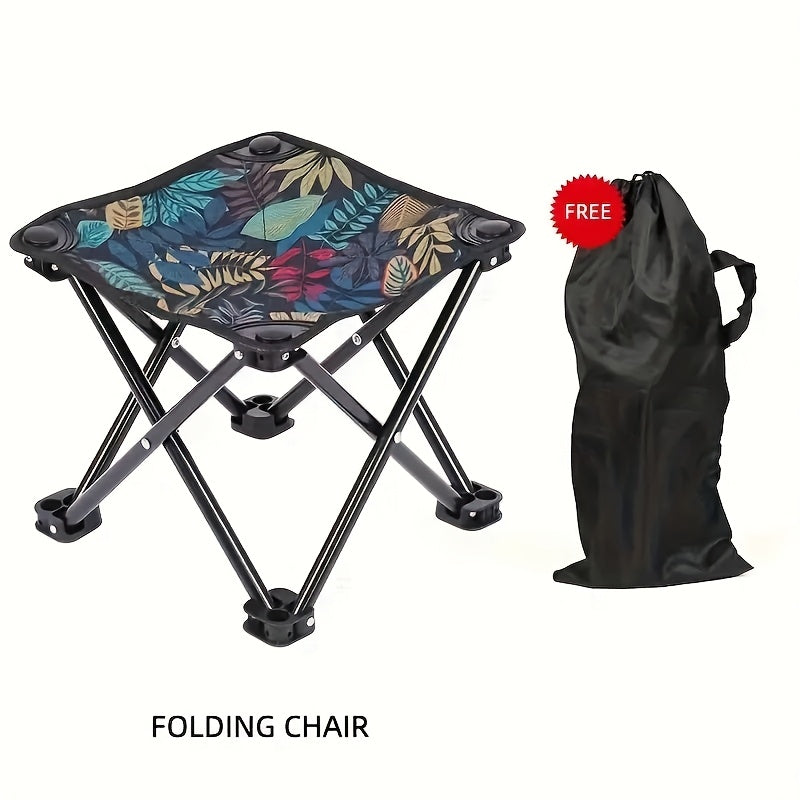 Foldable and Lightweight Black Chair - Sturdy Metal Construction, Perfect for Outdoor Activities like Camping, Beach Trips, Fishing, and Parties - Convenient Carry Handle with Fabric Seating Surface