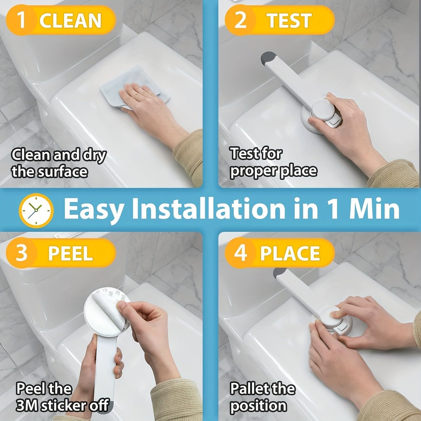 Toilet Safety Lock Set with Additional Pallet for Standard Toilets, Simple Installation and Lid Locking Mechanism, 1 Piece