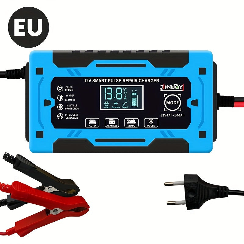 6-Amp 12V Smart Fully Automatic Battery Charger for Lead Acid Batteries. EU Plug.