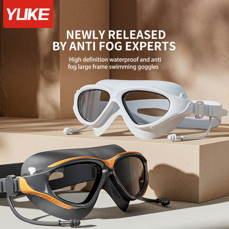 Waterproof anti-fog swimming goggles for men and women.